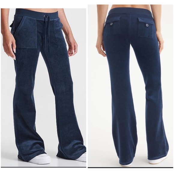 Juicy Couture Pants - Juicy Couture Flare Pants Navy Blue Y2K Vintage Terry Cloth Size Medium